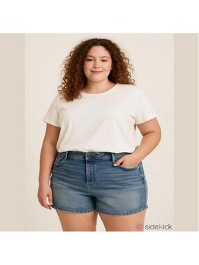torrid feel the fit Denim Blue Women's Shorts size 26 NWT Karma Mini Hole